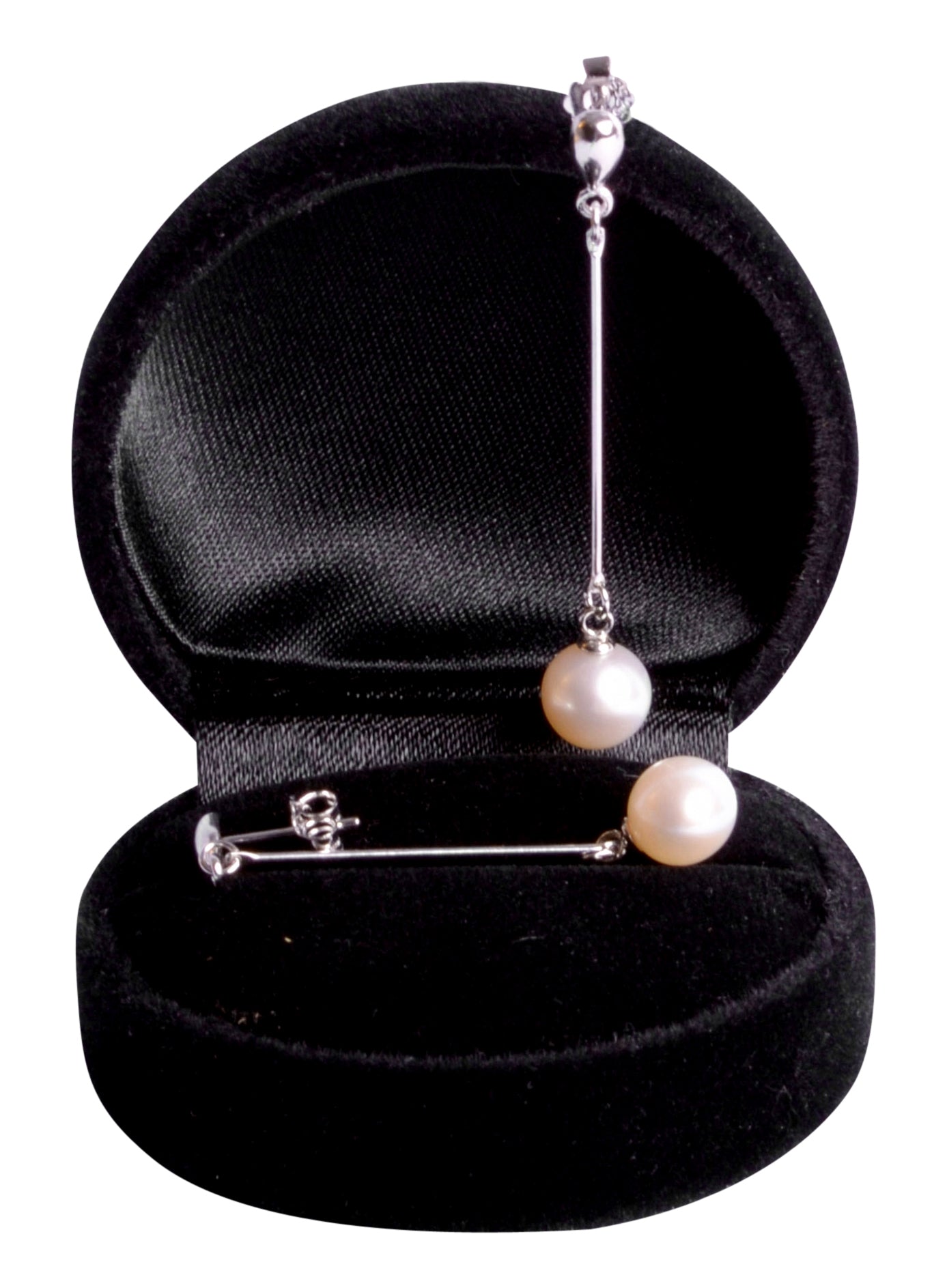White Pearl Dangle Sterling Silver Earrings | SilverAndGold