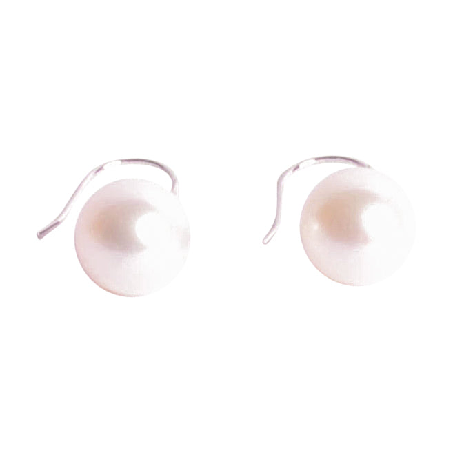 14K Gold White Pearl Dangle Earrings | SilverAndGold