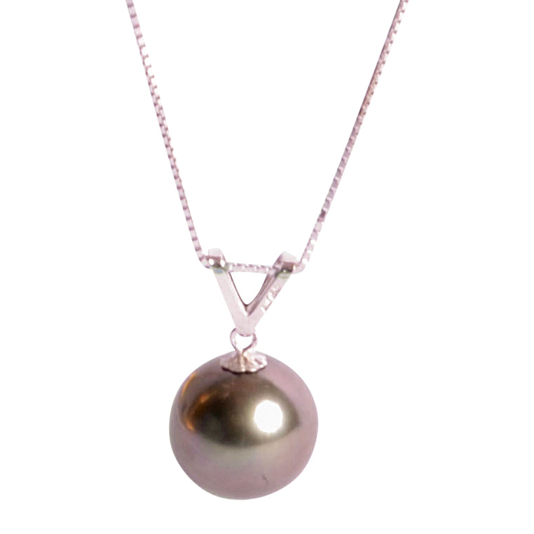 14K Gold 10 mm Tahitian Pearl Necklace