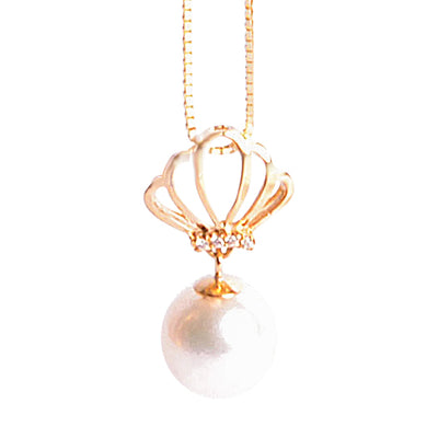 Gold Crown Pearl Necklace