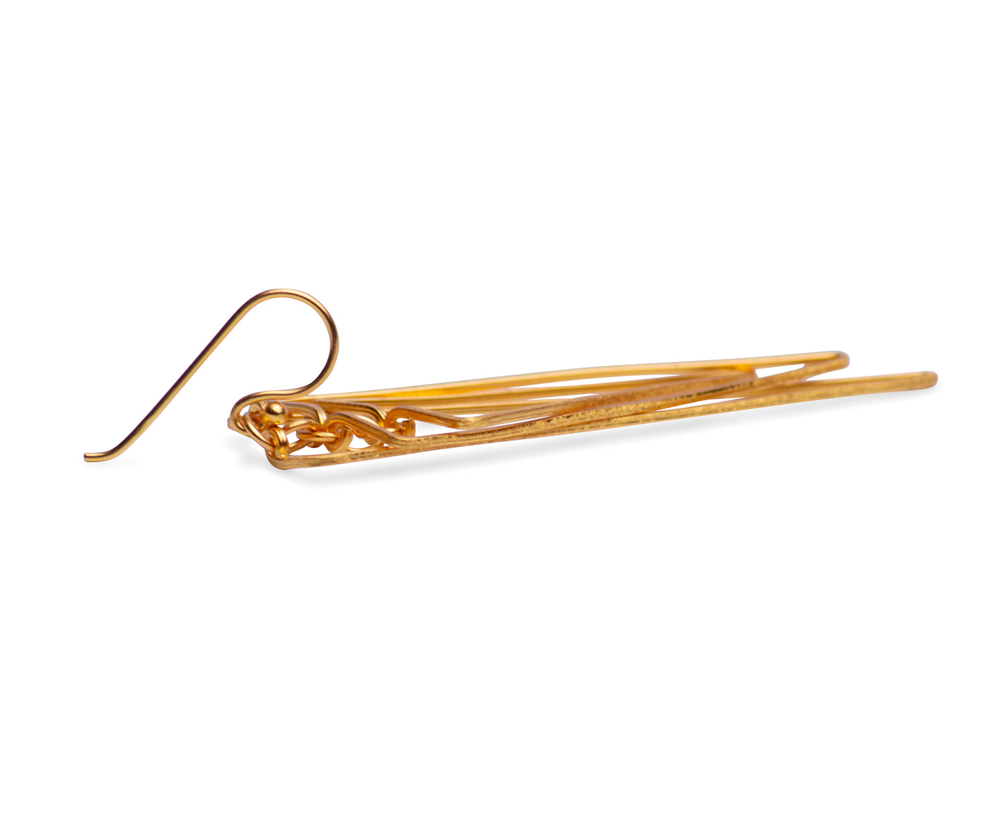Art Deco Matte Gold Dangle Earrings | SilverAndGold