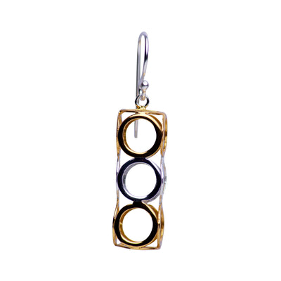 Geometric Dangle Earrings in Sterling Silver & Gold | SilverAndGold