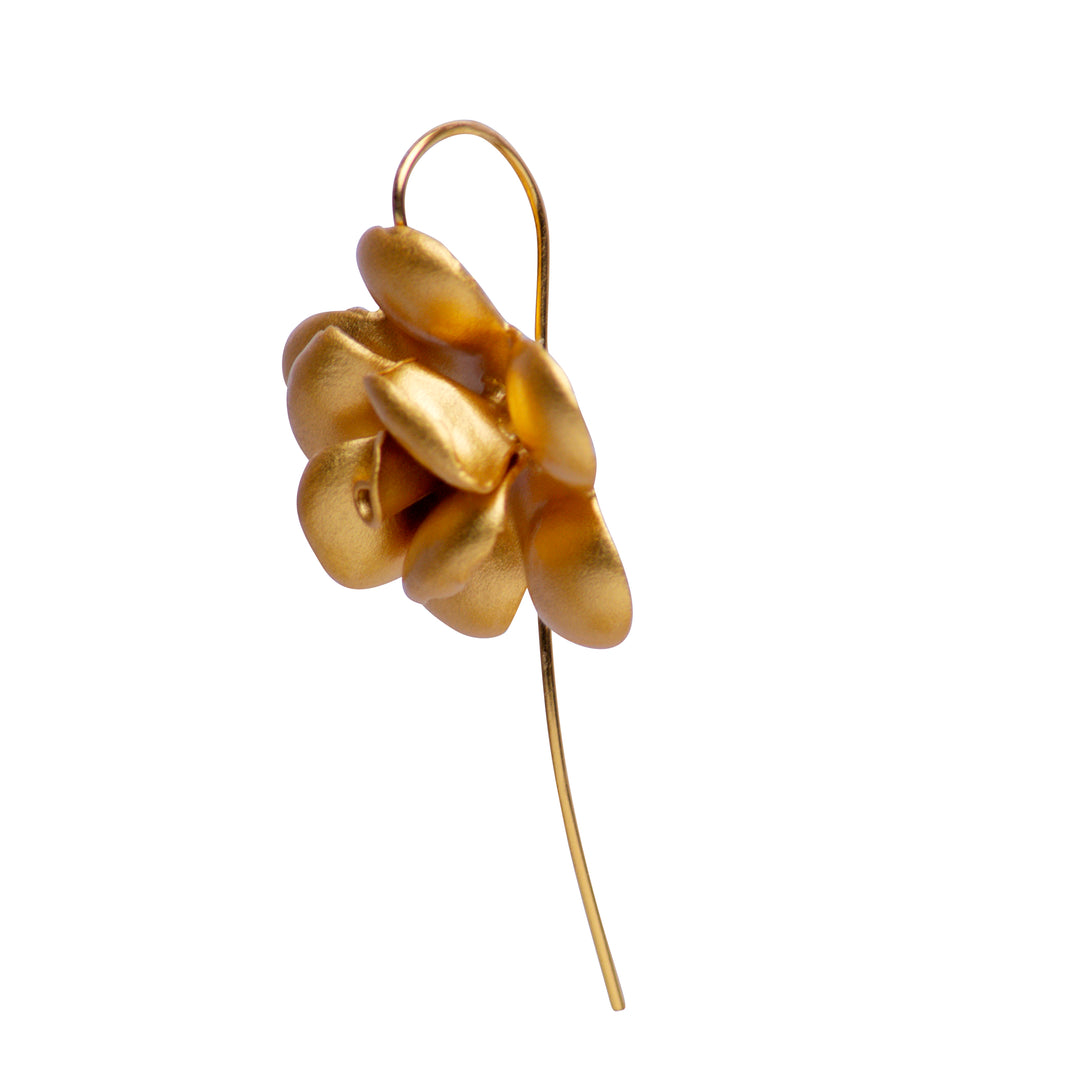 Matte Gold Over Silver Flower Earrings | SilverAndGold