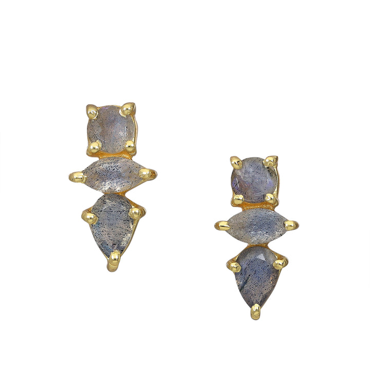Labradorite Gold Earrings