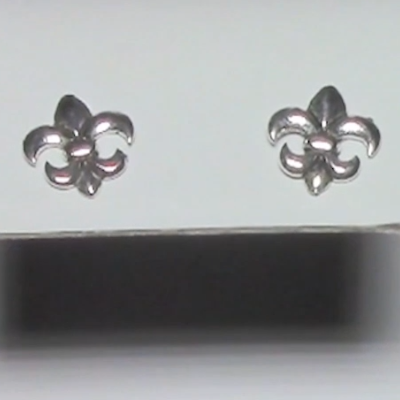 Fleur De Lis Silver Earrings