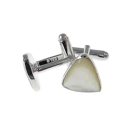 Triangular Mother of Pearl Sterling Silver Cufflinks | SilverAndGold