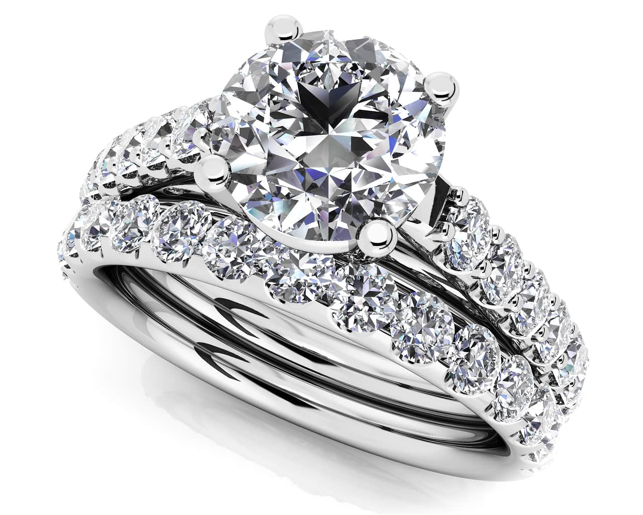 Classic Sparkle Diamond Wedding Set – SilverAndGold.com