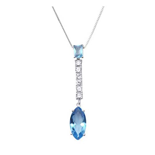 Sterling Silver and Topaz Pendant with Crystal Gemstones - SilverAndGold.com Silver And Gold