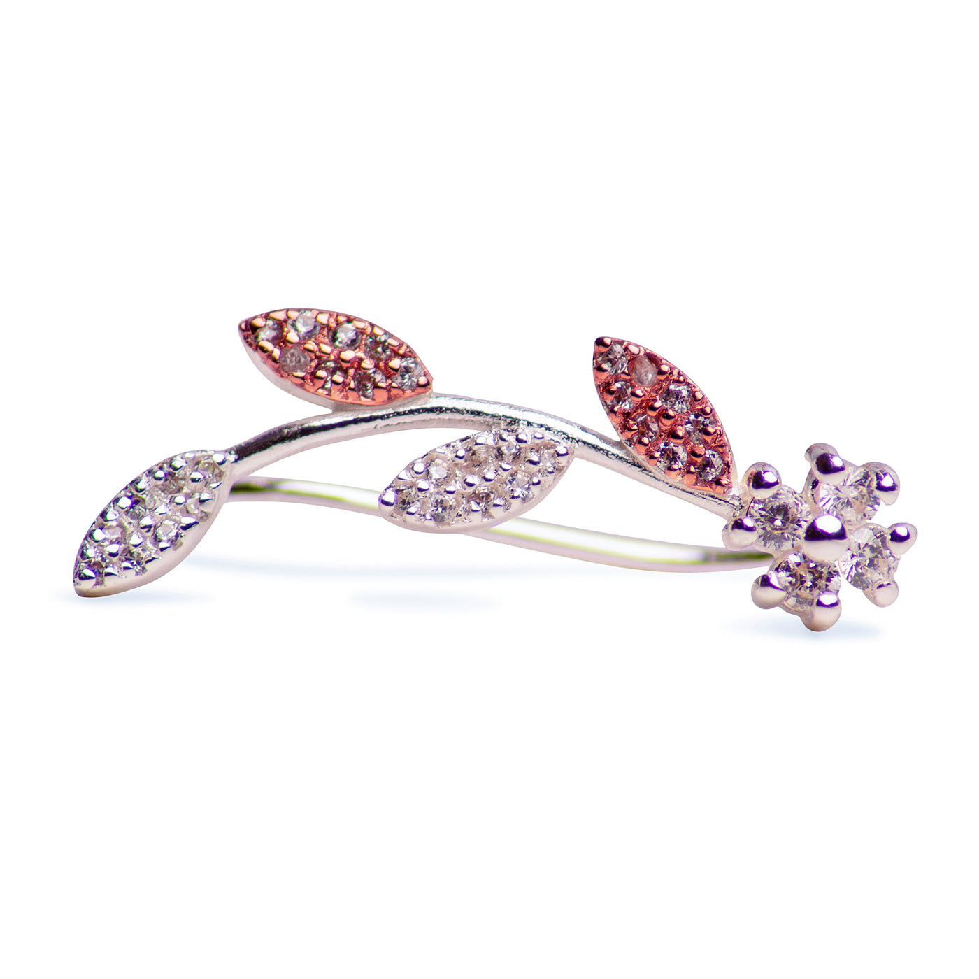 Cubic Zirconia Gold & Silver Flower Earrings | SilverAndGold
