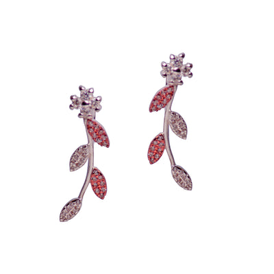 Cubic Zirconia Gold & Silver Flower Earrings | SilverAndGold