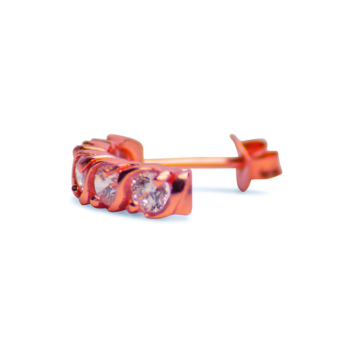 Rose Gold Diamond Simulant Drop Earrings