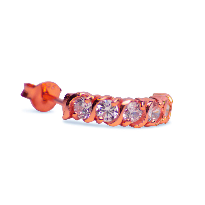 Rose Gold Diamond Simulant Drop Earrings