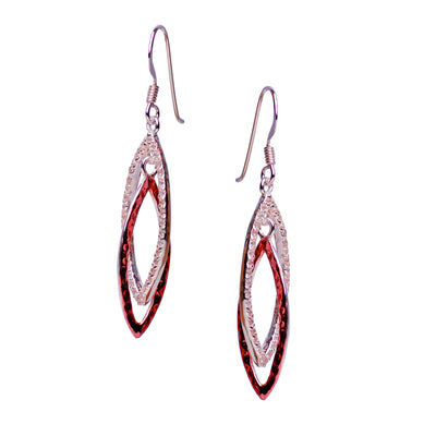 Rose Gold & Silver Dangle Earrings | SilverAndGold