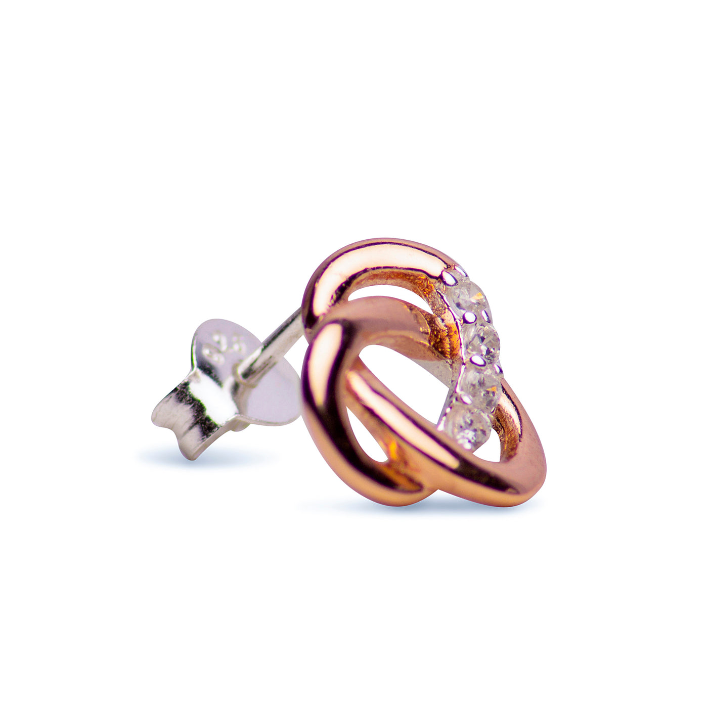 14K Rose Gold Plated Sterling Silver Knot Earrings | SilverAndGold