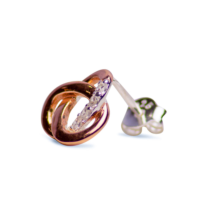 14K Rose Gold Plated Sterling Silver Knot Earrings | SilverAndGold
