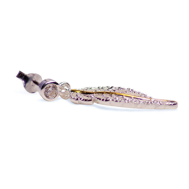 Rose Gold & Silver Feather Earrings | SilverAndGold