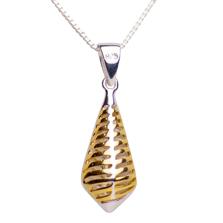 Two Tone Teardrop Pendant Necklace