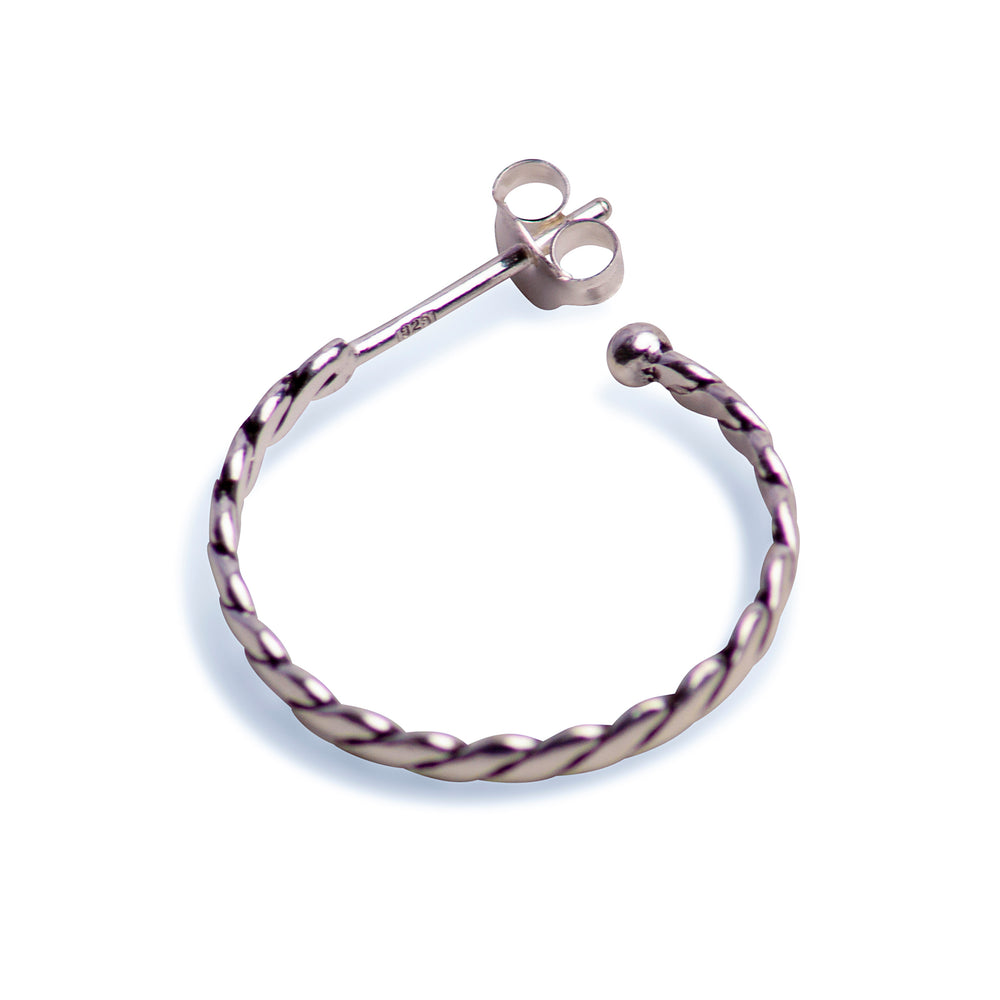 Sterling Silver Twist Hoop Earrings | SilverAndGold