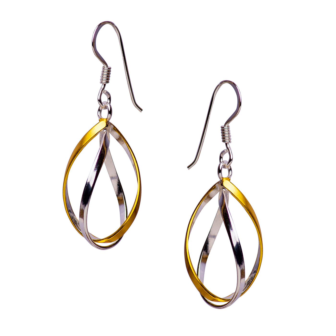 Gold & Silver Twist Drop Earrings | SilverAndGold