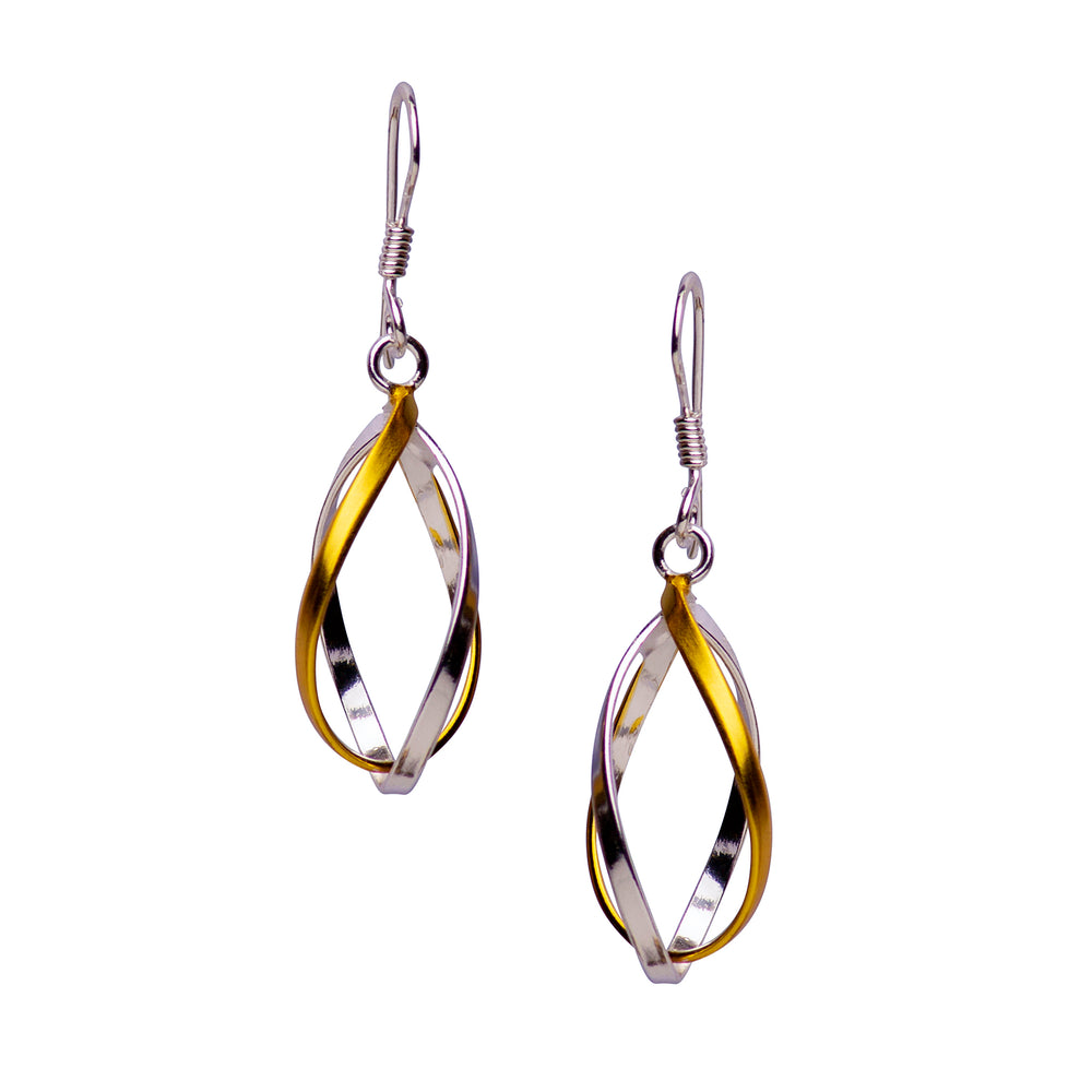 Gold & Silver Twist Drop Earrings | SilverAndGold