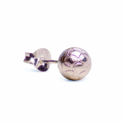 Textured Silver Ball Stud Earrings