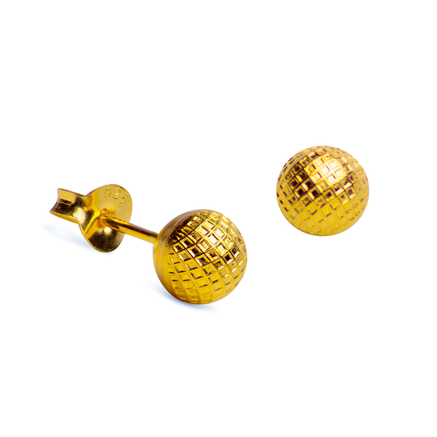 Textured Gold Ball Stud Earrings