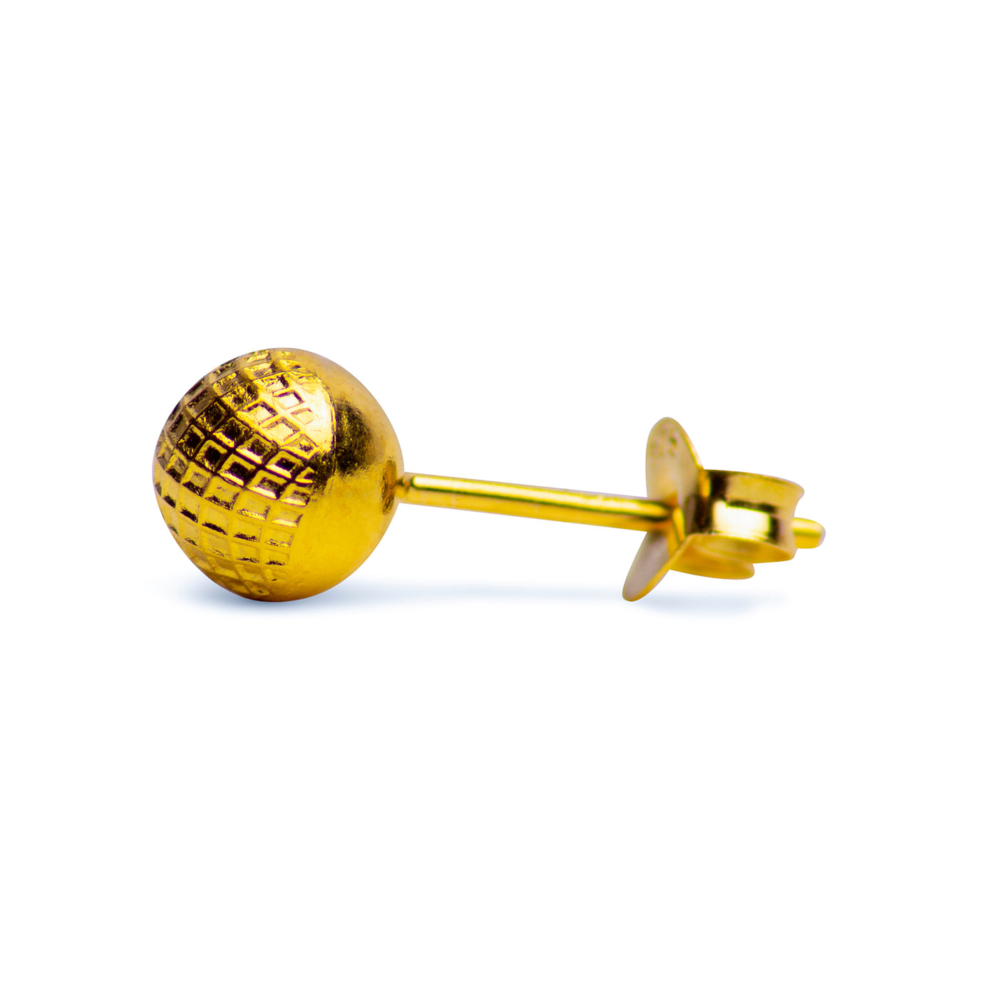 Textured Gold Ball Stud Earrings