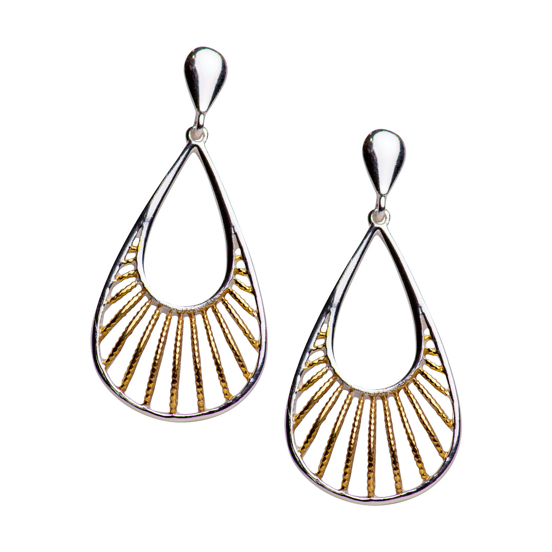 14K Yellow Gold Plated Silver Teardrop Earrings | SilverAndGold