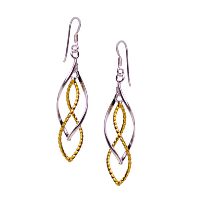 Twisted 14K Gold & Silver Dangle Earrings | SilverAndGold