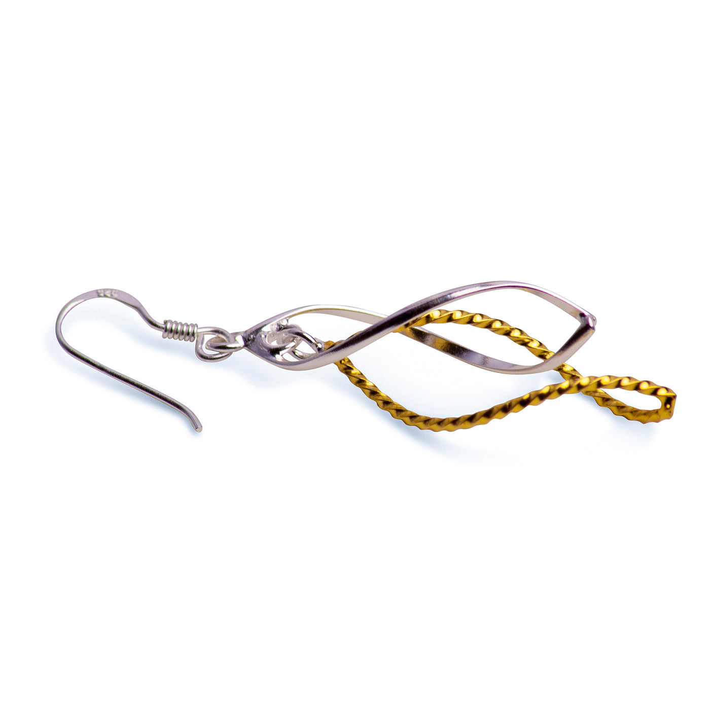Twisted 14K Gold & Silver Dangle Earrings | SilverAndGold