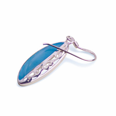 Blue Mother of Pearl Dangle Earrings