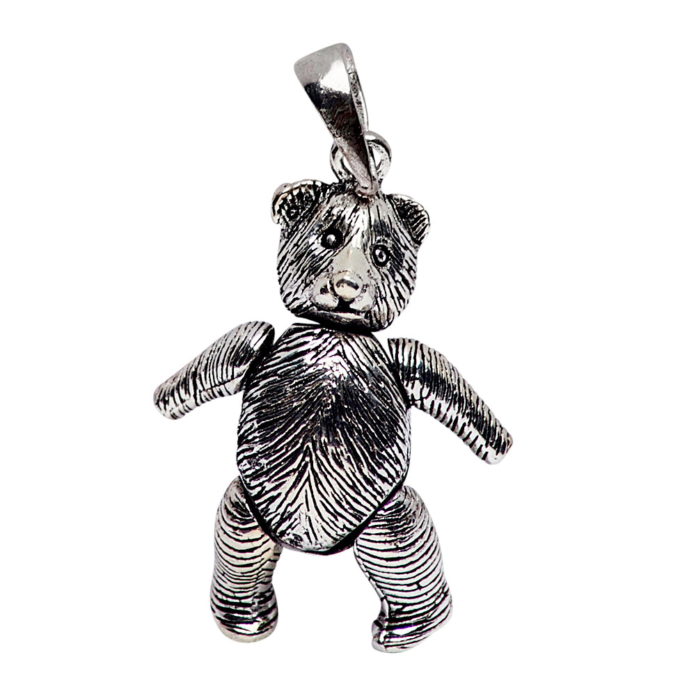 Movable Bear Silver Pendant