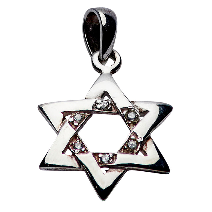 Silver And Crystal Star of David Pendant