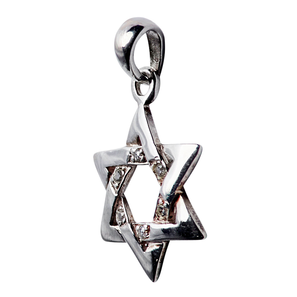 Silver And Crystal Star of David Pendant