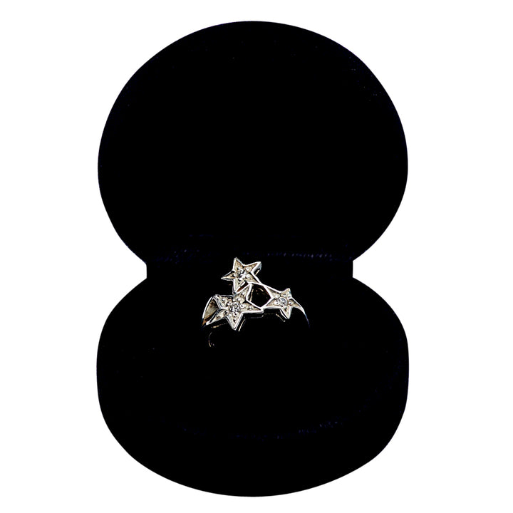 Silver & Diamond Simulant Star Ring