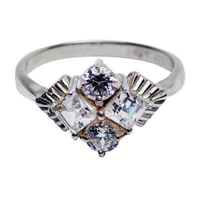 Diamond Simulant Silver Ring