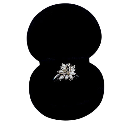 Silver Diamond Simulant Swan Ring