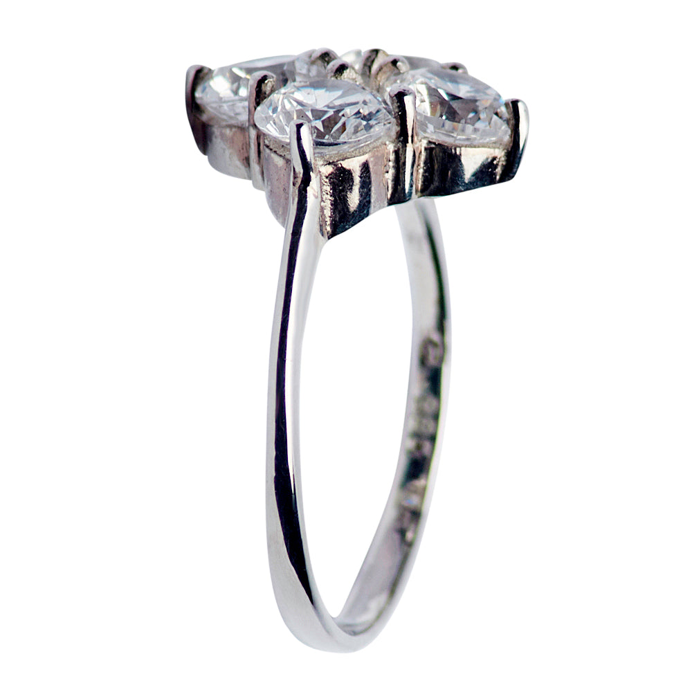 Silver And Diamond Simulant Ring