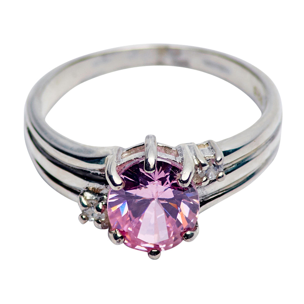 Amethyst & Crystal Ring in Sterling Silver | SilverAndGold
