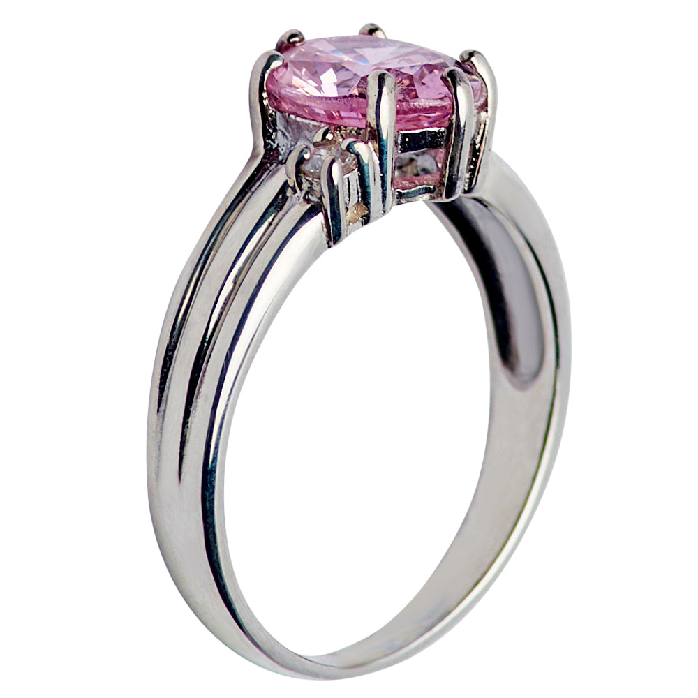 Amethyst & Crystal Ring in Sterling Silver | SilverAndGold