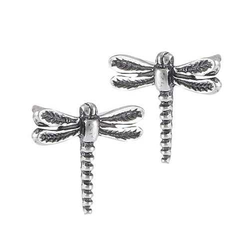 Dragonfly Sterling Silver Stud Earrings | SilverAndGold