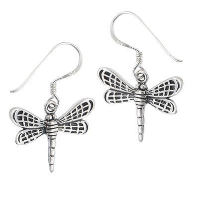 Sterling Silver Dragonfly Dangle Earrings | SilverAndGold
