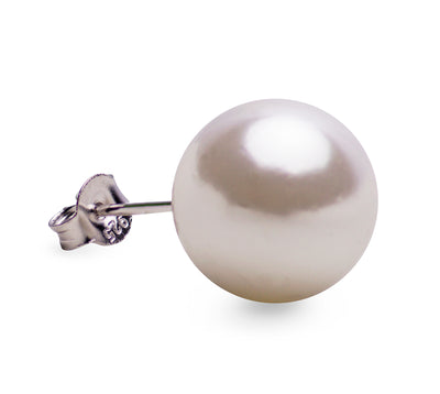 12 mm Created Pearl Stud Earrings | SilverAndGold