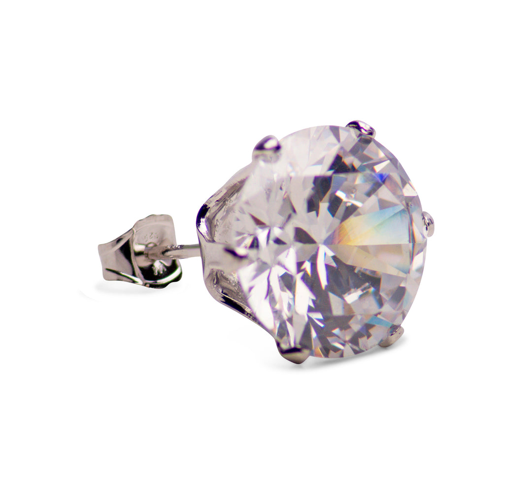 16.00 ctw Cubic Zirconia Round Stud Earrings | SilverAndGold