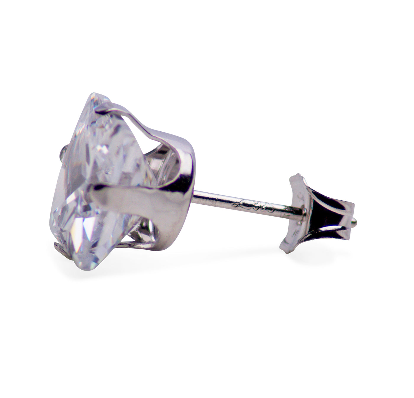 Princess Cut Cubic Zirconia Sterling Silver Earrings | SilverAndGold