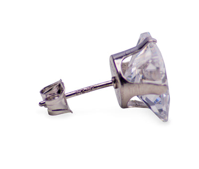 Sterling Silver Princess Cut Cubic Zirconia Earrings | SilverAndGold
