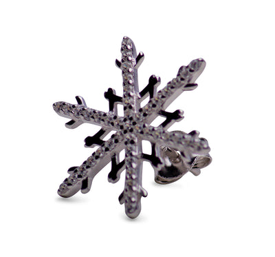 Sterling Silver Snowflake Cubic Zirconia Earrings | SilverAndGold