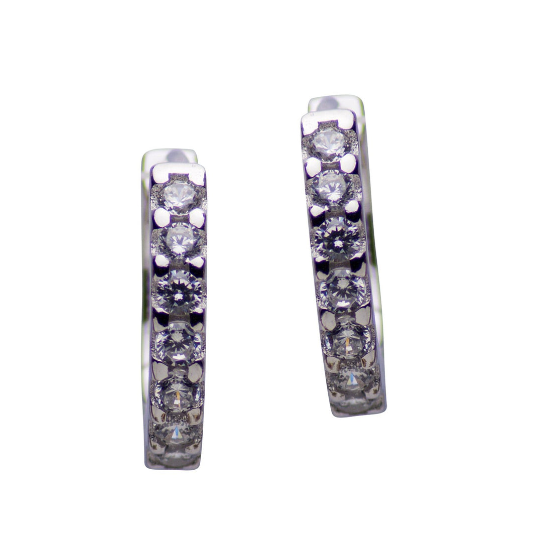 Sterling Silver & Cubic Zirconia Hoop Earrings | SilverAndGold