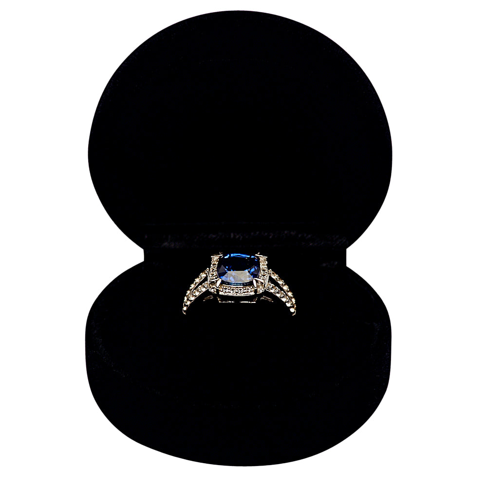 Created Blue Sapphire Sterling Silver Ring | SilverAndGold