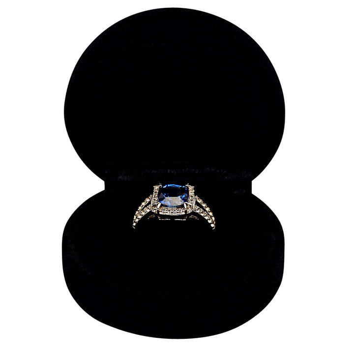 Created Blue Sapphire Sterling Silver Ring | SilverAndGold